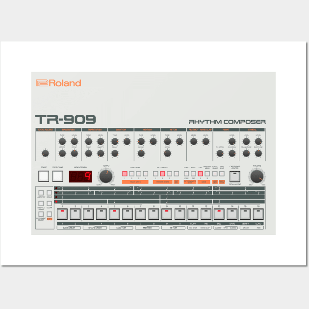 Roland TR-909 Rhythm Composer Wall Art by RetroFitted